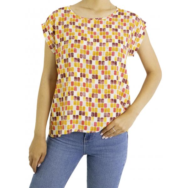 Blusa fantasia girocollo 